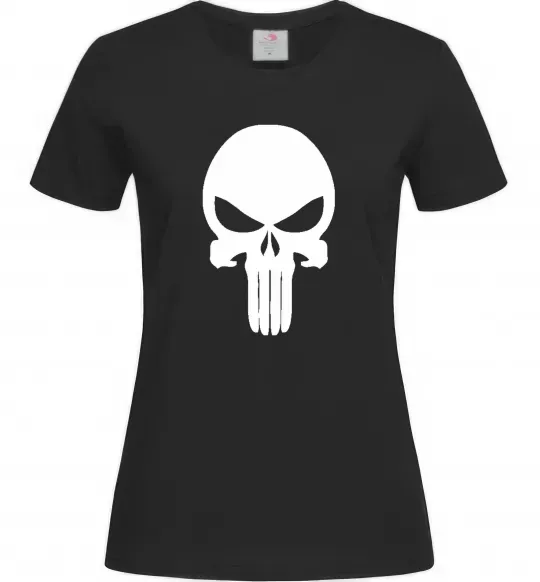 Женская футболка Череп червоний Черный фото