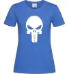Женская футболка Череп червоний Ярко-синий фото