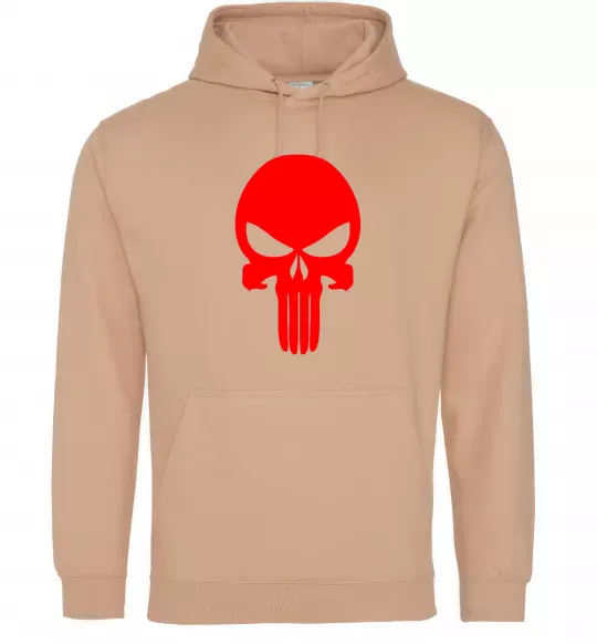 Мужская толстовка (худи) Череп червоний Песочный фото