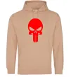 Мужская толстовка (худи) Череп червоний Песочный фото