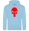 Женская толстовка (худи) Череп червоний Голубой фото