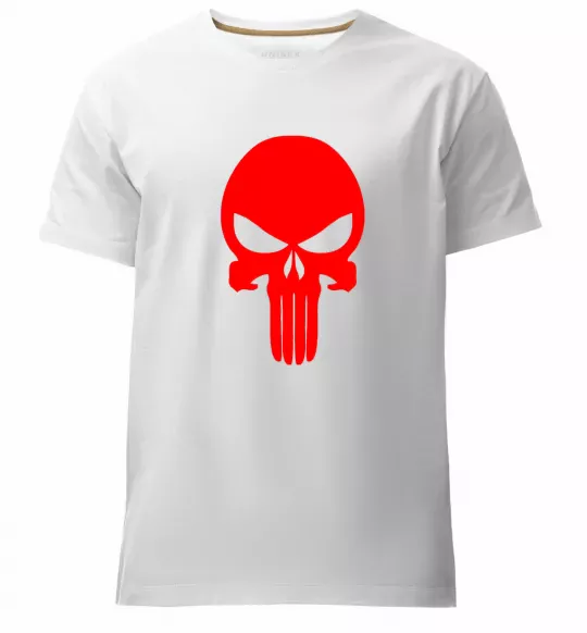 Чоловіча преміум футболка Череп червоний Білий фото