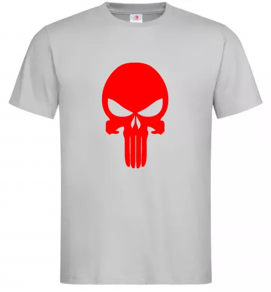 Чоловіча футболка Череп червоний Сірий фото
