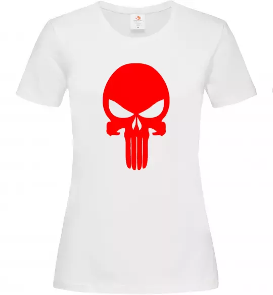 Женская футболка Череп червоний Белый фото