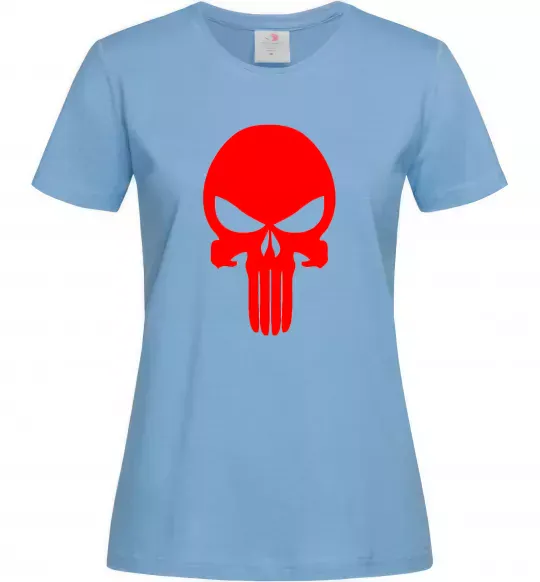 Женская футболка Череп червоний Голубой фото