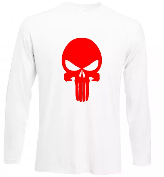 Лонгслів Череп червоний Білий фото