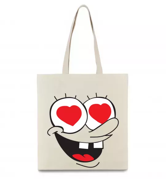 Еко-сумка SPONGE BOB закоханий Бежевий фото