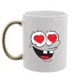 Чашка з кольоровою ручкою SPONGE BOB закоханий Золото фото