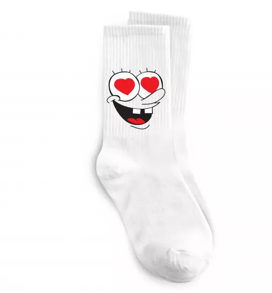 Шкарпетки SPONGE BOB закоханий Білий фото