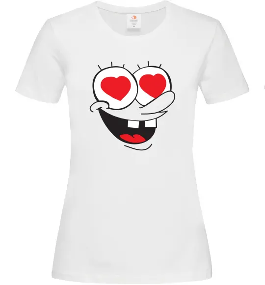 Жіноча футболка SPONGE BOB закоханий Білий фото