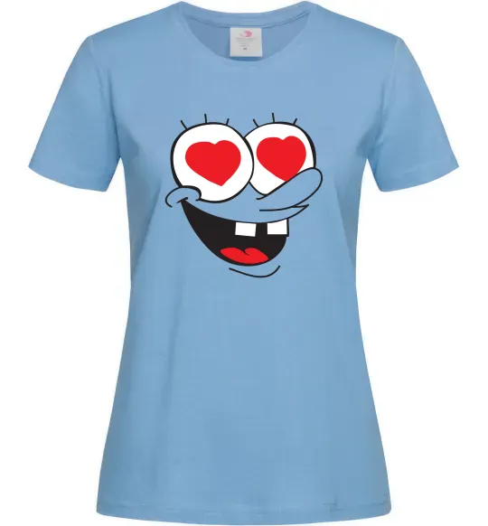 Жіноча футболка SPONGE BOB закоханий Блакитний фото