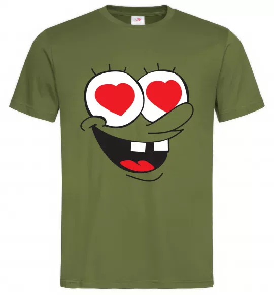 Мужская футболка SPONGE BOB закоханий Оливковый фото