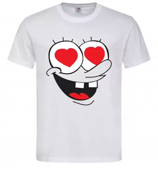 Мужская футболка SPONGE BOB закоханий Белый фото
