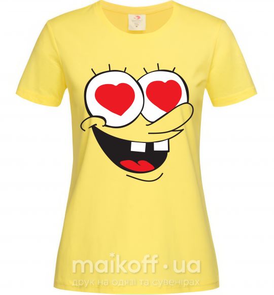 Женская футболка SPONGE BOB влюблённый Лимонный фото