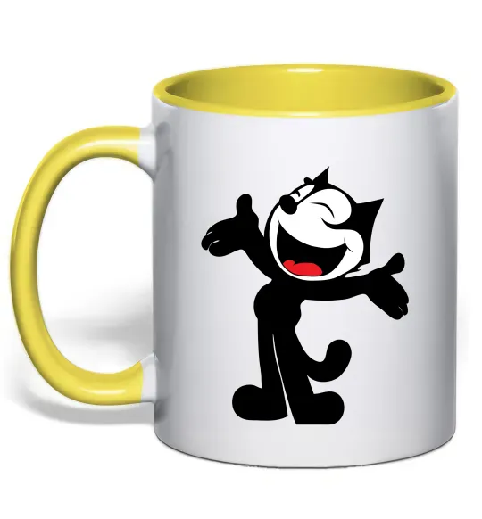 Чашка з кольоровою ручкою FELIX THE CAT Happy Сонячно жовтий фото
