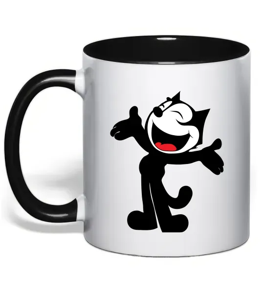 Чашка з кольоровою ручкою FELIX THE CAT Happy Чорний фото