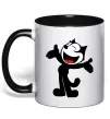 Чашка з кольоровою ручкою FELIX THE CAT Happy Чорний фото