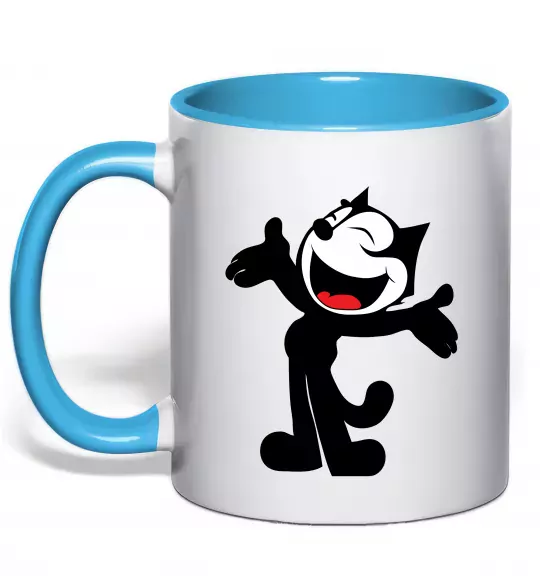 Чашка з кольоровою ручкою FELIX THE CAT Happy Блакитний фото