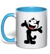 Чашка з кольоровою ручкою FELIX THE CAT Happy Блакитний фото