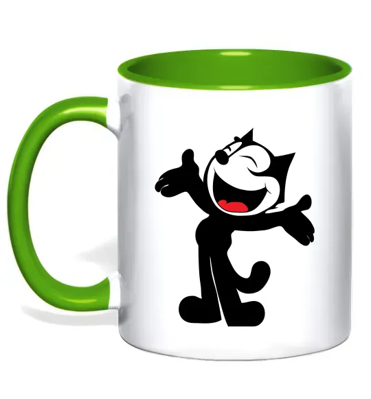 Чашка з кольоровою ручкою FELIX THE CAT Happy Зелений фото
