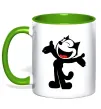 Чашка з кольоровою ручкою FELIX THE CAT Happy Зелений фото
