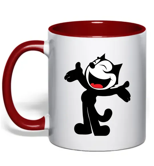 Чашка з кольоровою ручкою FELIX THE CAT Happy Червоний фото