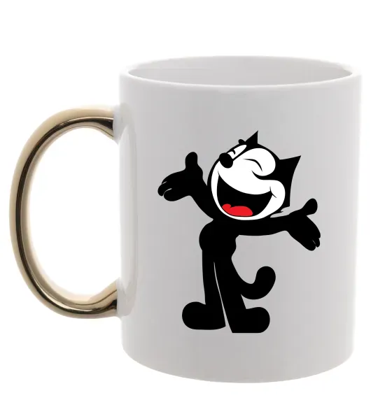 Чашка з кольоровою ручкою FELIX THE CAT Happy Золото фото