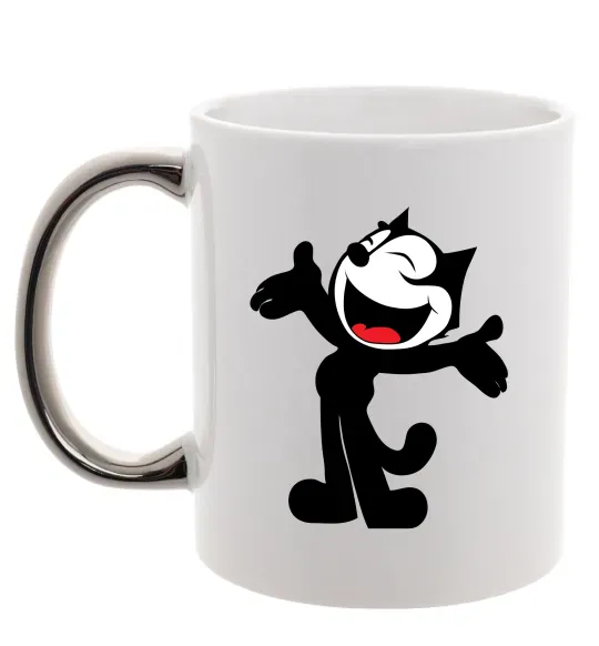 Чашка з кольоровою ручкою FELIX THE CAT Happy Срібло фото