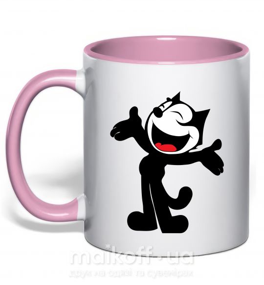Чашка з кольоровою ручкою FELIX THE CAT Happy Ніжно рожевий фото