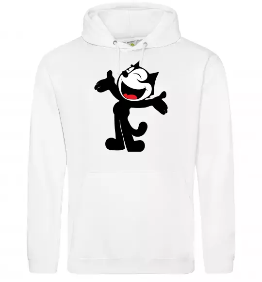 Мужская толстовка (худи) FELIX THE CAT Happy Белый фото