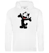 Мужская толстовка (худи) FELIX THE CAT Happy Белый фото