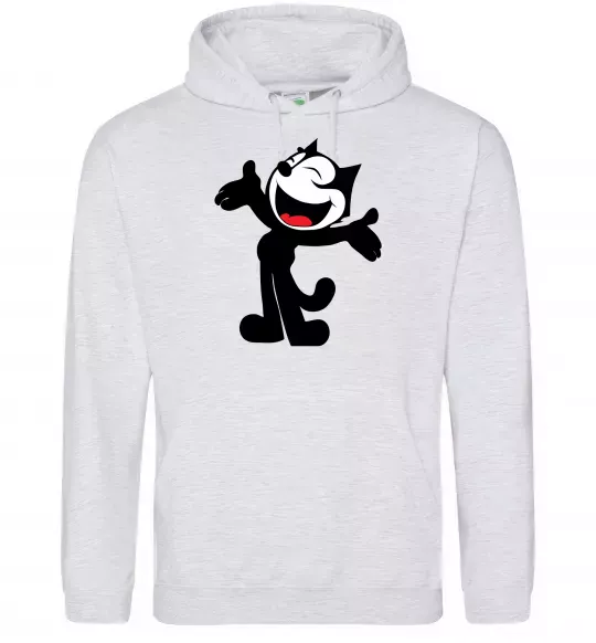 Мужская толстовка (худи) FELIX THE CAT Happy Серый меланж фото