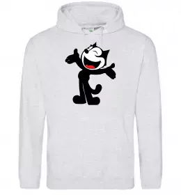 Женская толстовка (худи) FELIX THE CAT Happy Серый меланж фото