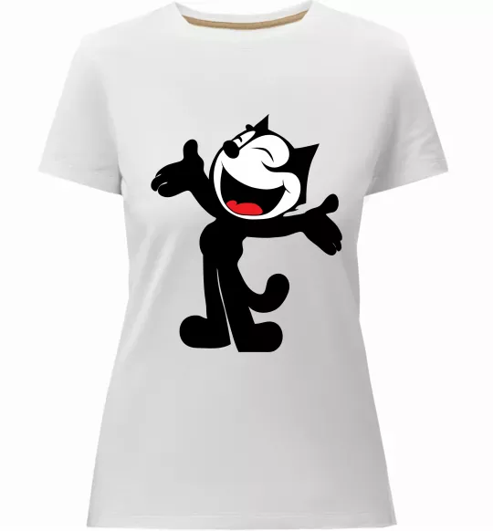 Жіноча преміум футболка FELIX THE CAT Happy Білий фото