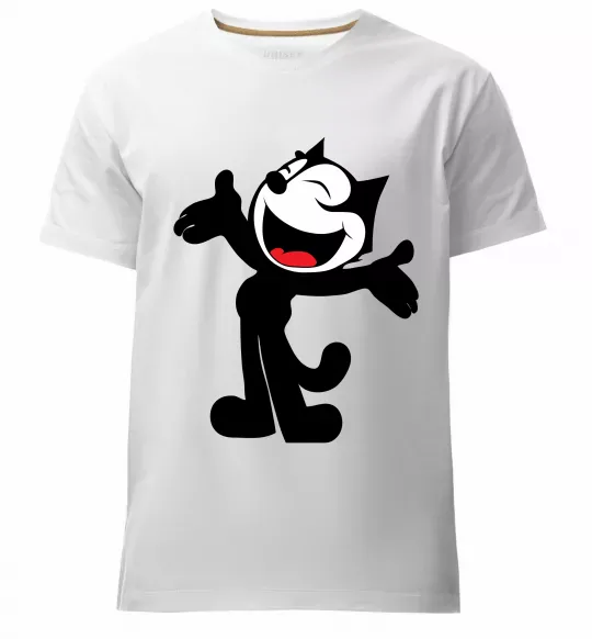 Чоловіча преміум футболка FELIX THE CAT Happy Білий фото