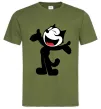 Мужская футболка FELIX THE CAT Happy Оливковый фото