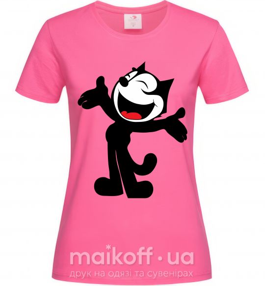 Жіноча футболка FELIX THE CAT Happy Яскраво-рожевий фото