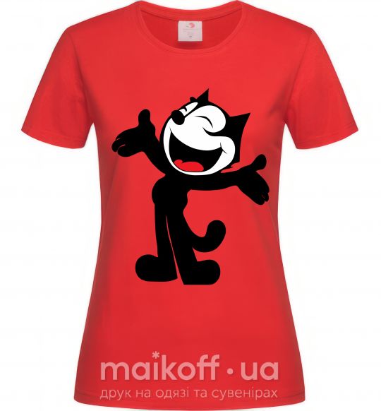 Женская футболка FELIX THE CAT Happy Красный фото