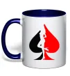 Чашка с цветной ручкой POKER GIRL Глубокий темно-синий фото