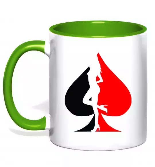 Чашка с цветной ручкой POKER GIRL Зеленый фото