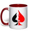 Чашка с цветной ручкой POKER GIRL Красный фото
