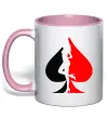 Чашка с цветной ручкой POKER GIRL Нежно розовый фото
