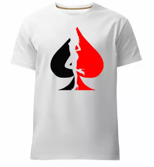 Мужская премиум футболка POKER GIRL Белый фото