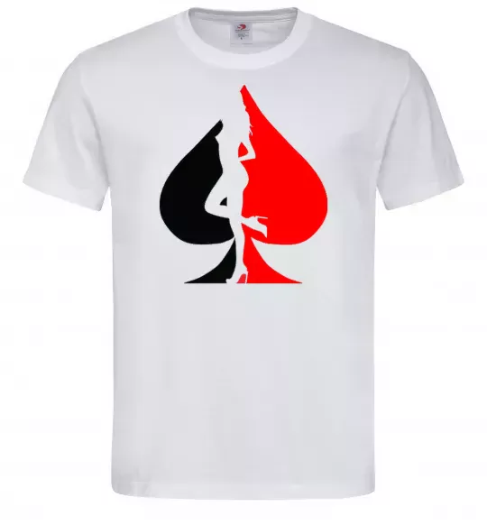 Чоловіча футболка POKER GIRL Білий фото