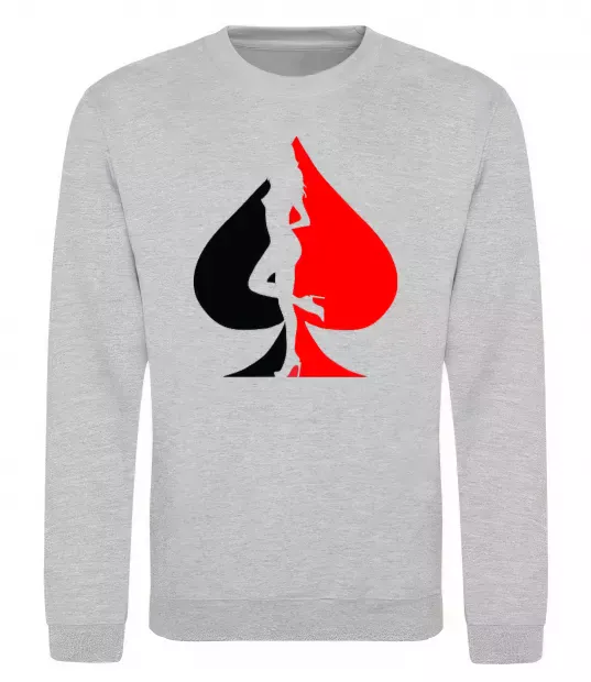 Свитшот POKER GIRL Серый меланж фото