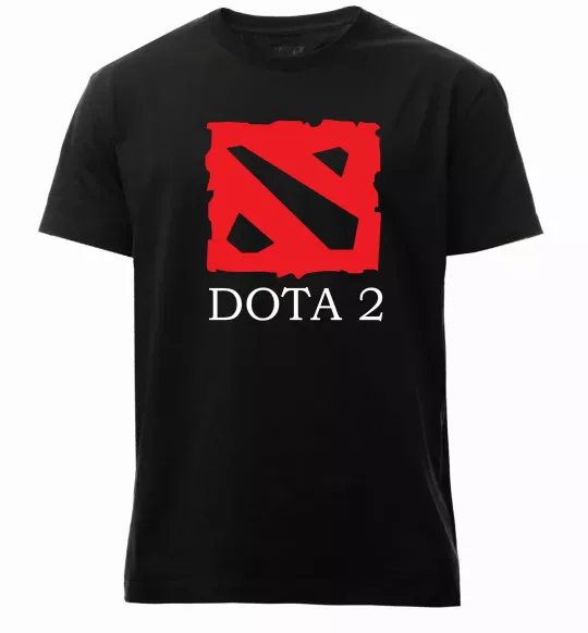 Чоловіча преміум футболка DOTA 2 логотип Чорний фото