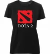 Женская премиум футболка DOTA 2 логотип Черный фото