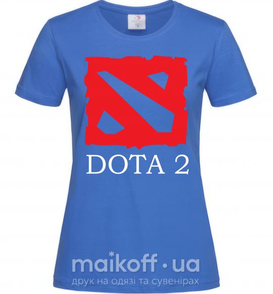 Женская футболка DOTA 2 логотип Ярко-синий фото