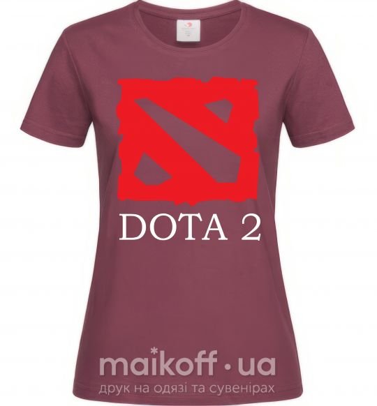 Женская футболка DOTA 2 логотип Бордовый фото