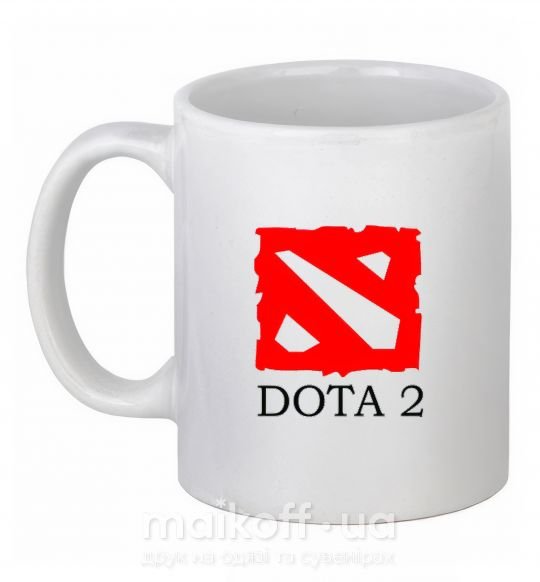 Чашка керамічна DOTA 2 логотип Білий фото